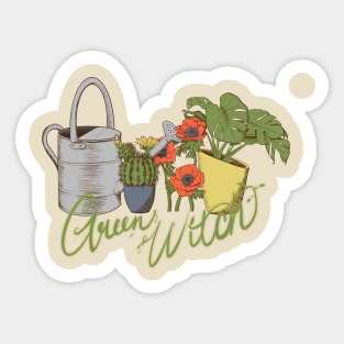 Green Witch Sticker